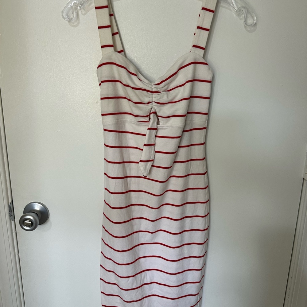 Forever 21 Red and White Striped Midi Dress